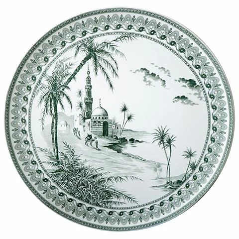 Gien - Vue Orient Depareillee Large Wall Platter Vert 3 Gien - Vue Orient Depareillee Large Wall Platter Vert