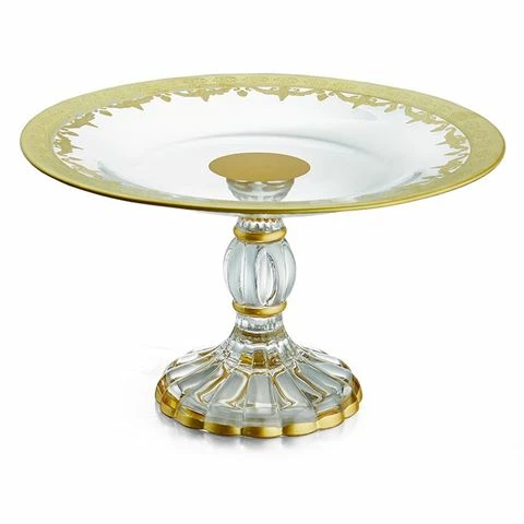Arte Italica - Vetro Gold Petit Four Stand 26x12cm 3 Arte Italica - Vetro Gold Petit Four Stand 26x12cm