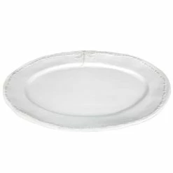 French Country - Dragonfly Stoneware White Oval Platter 41cm
