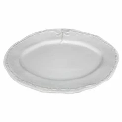 French Country - Dragonfly Stoneware White Oval Platter 35cm