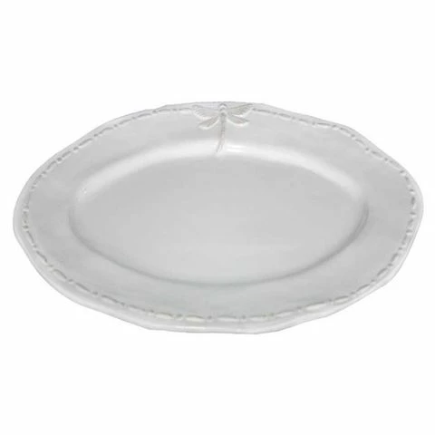 French Country - Dragonfly Stoneware White Oval Platter 35cm 3 French Country - Dragonfly Stoneware White Oval Platter 35cm