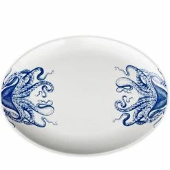Caskata - Blue Lucy Coupe Oval Platter 37cm