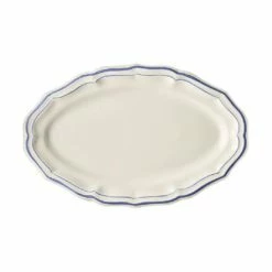 Gien - Oval Platter Filet Bleu 26.2x41cm