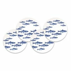 Caskata - School Of Fish Canapes Blue Boxed Set Of 4pce