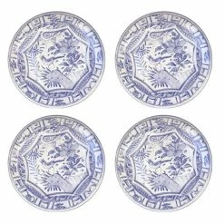 Gien - Oiseau Bleu Dessert Plates Set 4pce