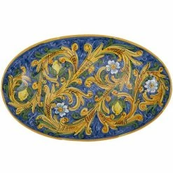 Ceramiche Siciliane - Sicily Oval Platter Blue Lemons 61cm