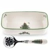 Spode - Christmas Tree Cranberry Server With Slotted Spoon -Villeroy & Boch shop 448984 Large