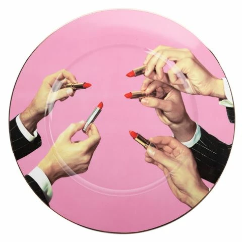 Seletti - Toilet Paper Plate Lipstick Pink 27cm 3 Seletti - Toilet Paper Plate Lipstick Pink 27cm