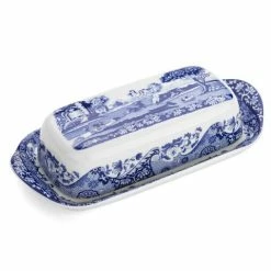 Spode - Blue Italian Covered Butter Dish