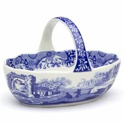 Spode - Blue Italian Basket With Handle