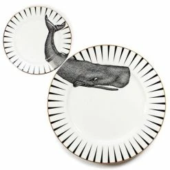 Yvonne Ellen - Monochrome Whale Of A Time Plate Set 2pce