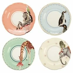 Yvonne Ellen - Tea Time Animal Tea Plates 16cm Set 4pce