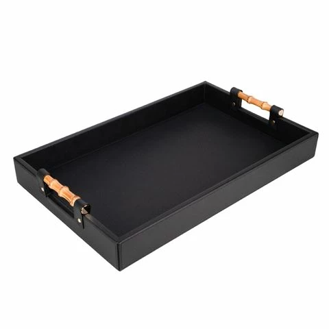 Grace - Tray With Bamboo Handles Black 56x36cm 3 Grace - Tray With Bamboo Handles Black 56x36cm